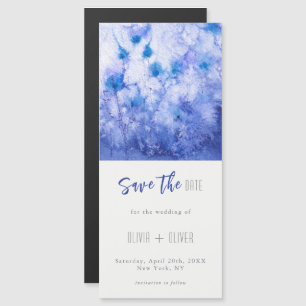 Jardin bleu d'hiver Enregistrer la date Carte magn