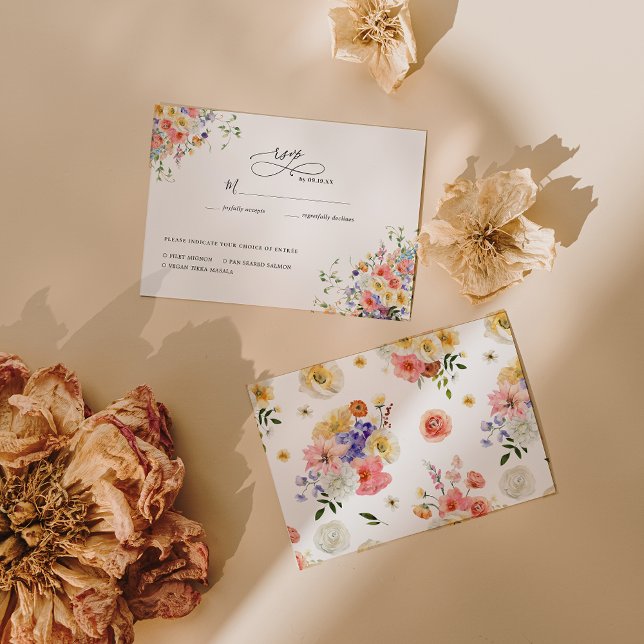 Jardin Bohème Fleur Sauvage | RSVP de mariage (Créateur téléchargé)