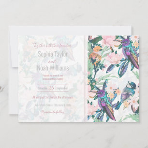 Jardin botanique blanc Fleurs et oiseaux