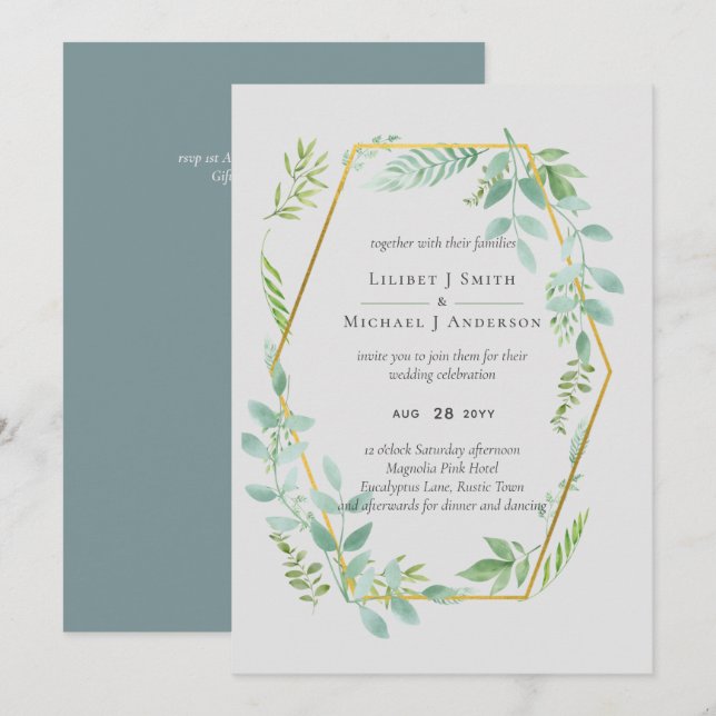 Jardin botanique Feuille Mariage de verdure (Devant / Derrière)