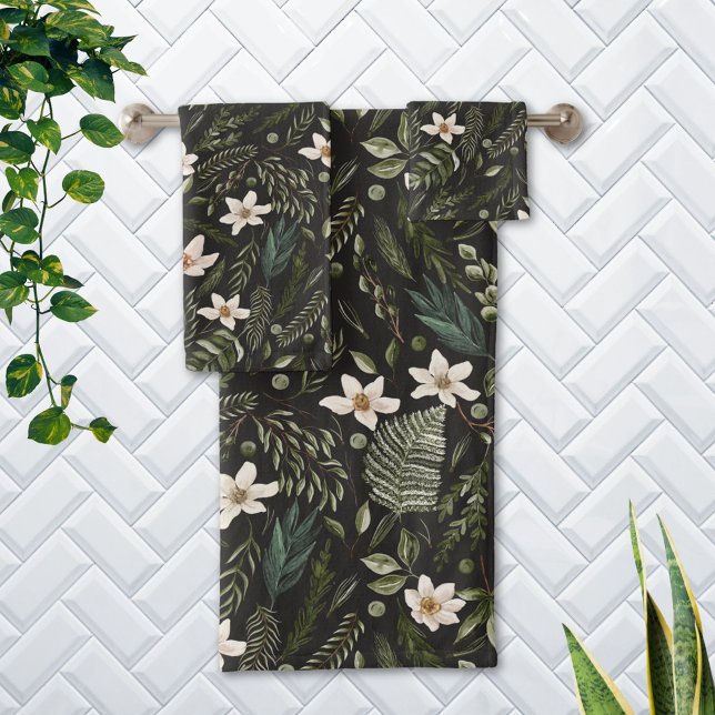 Jardin botanique floral Aquarelle Nature Motif (In situ Bathroom wall)