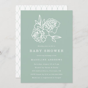 Jardin botanique   Invitation Baby shower