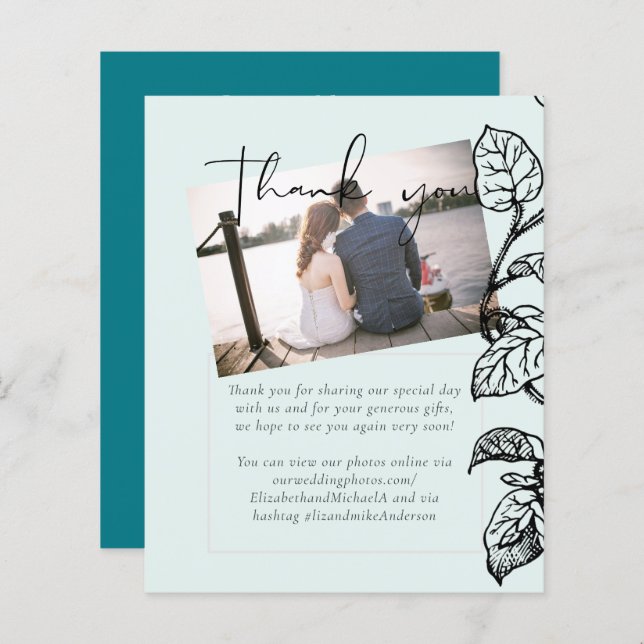 Jardin Botanique Mariage Budget Feuilles (Devant / Derrière)