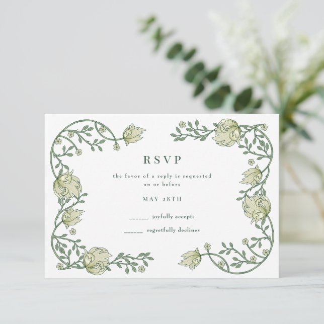Jardin botanique Mariage floral carte RSVP (Debout devant)