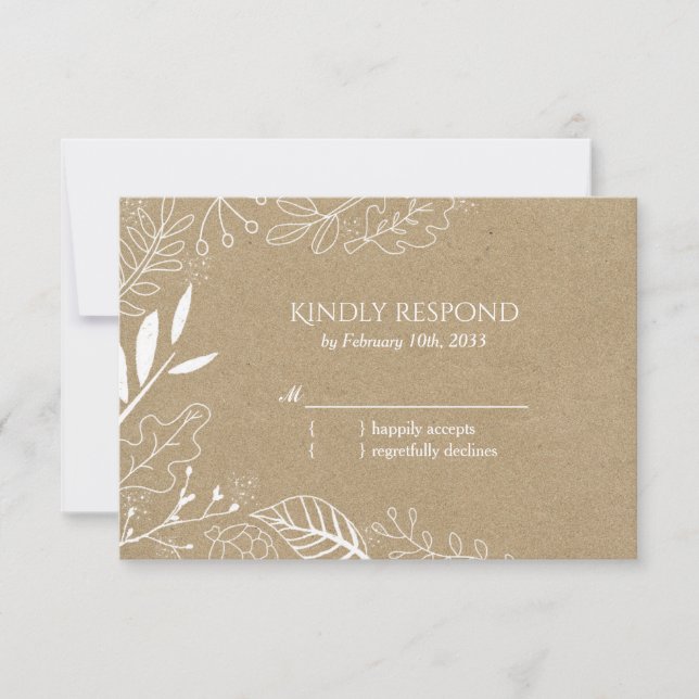 Jardin botanique rustique Mariage RSVP (Devant)