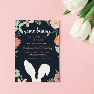 Jardin Bunny   Invitation de fête d'anniversaire d