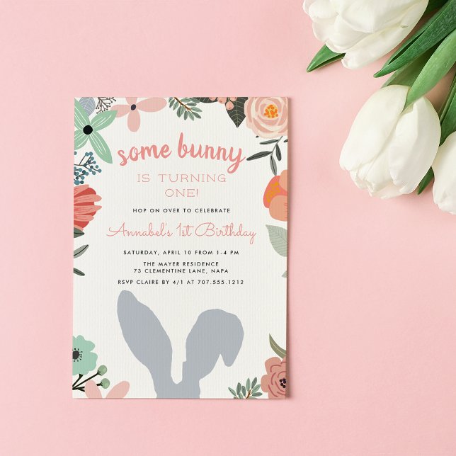 Jardin Bunny | Invitation de fête d'anniversaire d (Créateur téléchargé)