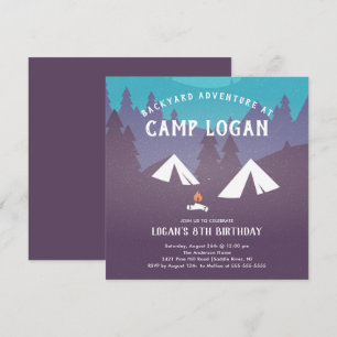 Jardin Camping Anniversaire Invitation