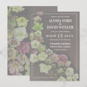 Jardin CLASSIQUE Faire-part de mariage en bois Hel