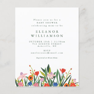 Jardin coloré Budget Baby shower Floral Invitation