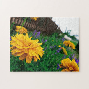 Jardin créatif de fleurs jaunes photo puzzle puzzl