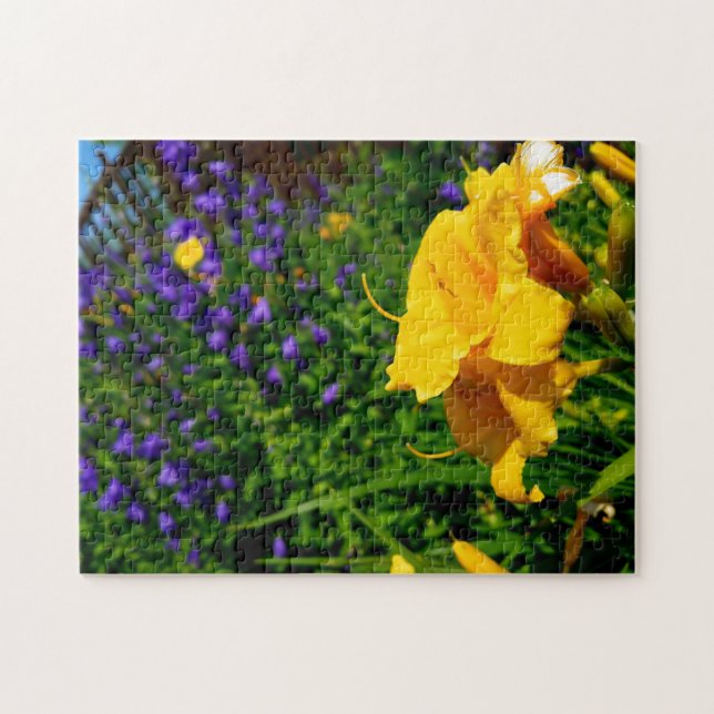 Jardin créatif de fleurs jaunes photo puzzle puzzl (Horizontal)