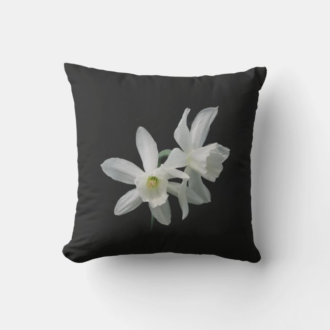 Jardin Daffodil Blanc Fleurs Coussin extérieur (Recto)