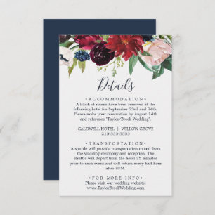 Jardin d'automne   Burgundy Details Carte de boîti