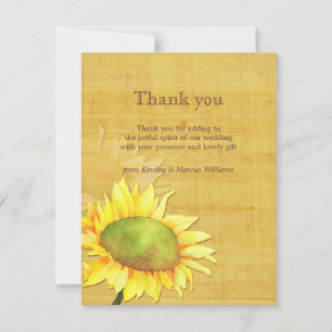 Jardin d'automne Mariage de tournesol Merci