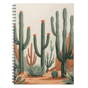 Jardin de cactus du désert   Cahier en spirale sud