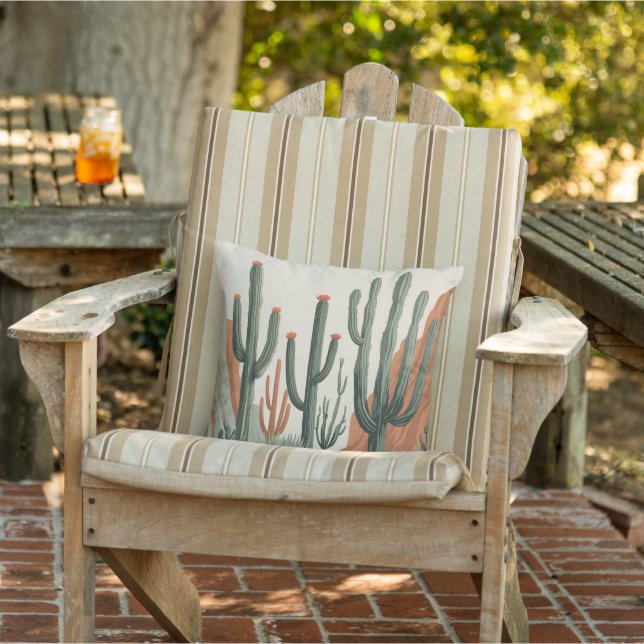 Jardin de cactus du désert | Coussin de jet sud-ou (Chaise)