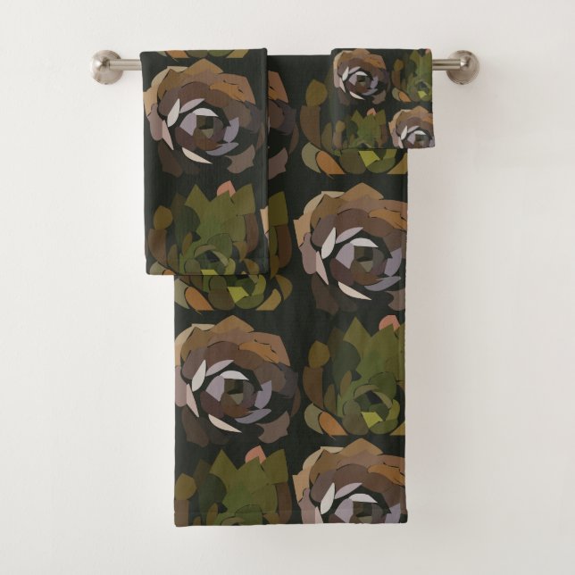 Jardin de Cactus Feuilles Motif botanique vert (En situation)