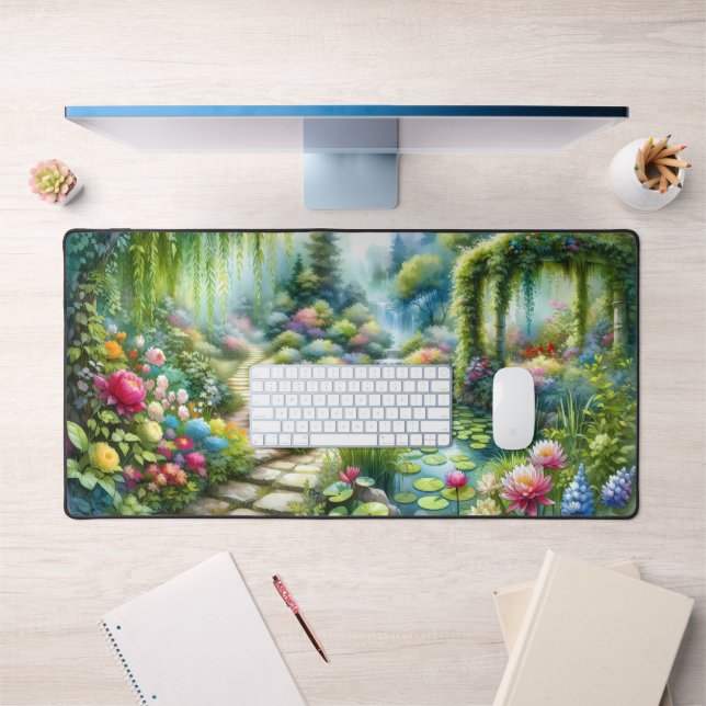 Jardin de cascade enchanté avec bassin de nénuphar (Bureau 1)