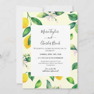 Jardin de citron jaune Invitation de mariage