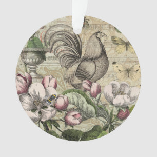 Jardin de Coq Vintage Art Collage : Campagne Franç