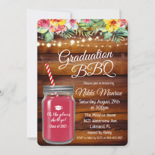 Jardin de diplôme BBQ Mason Jar Invitation