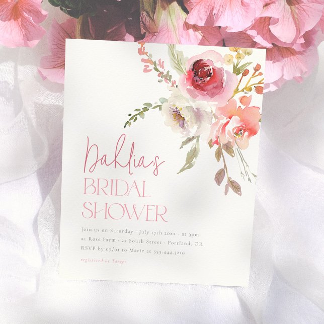 Jardin de fleurs à l'aquarelle pour une douche de  (Créateur téléchargé)