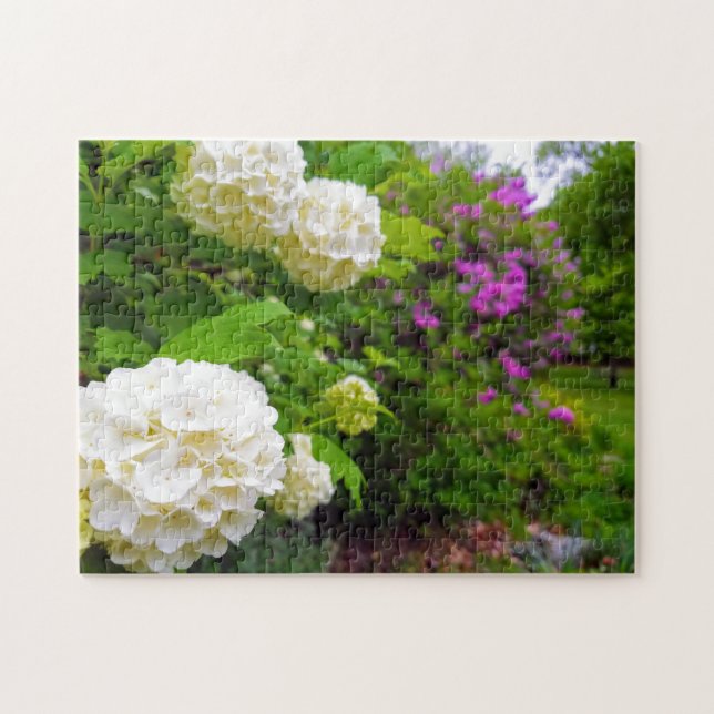 Jardin de fleurs créatif blanc photo puzzle puzzle (Horizontal)
