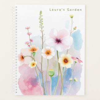 Jardin de fleurs d'aquarelle personnalisée