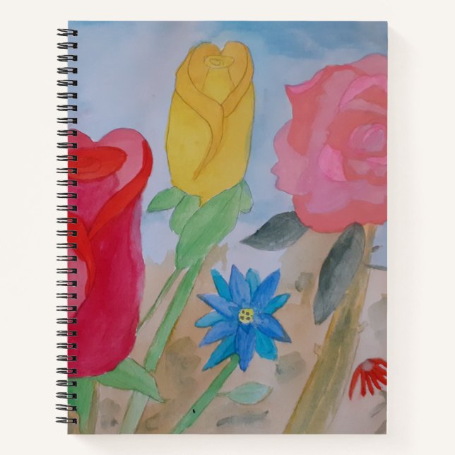 Jardin de fleurs d'été Carnet spirale (Devant)
