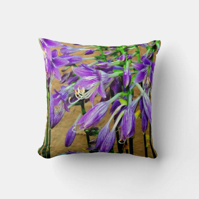 Jardin de fleurs d'Hosta violet Coussin (Recto)