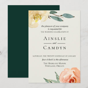 Jardin De Fleurs Emerald Faire-part de mariage