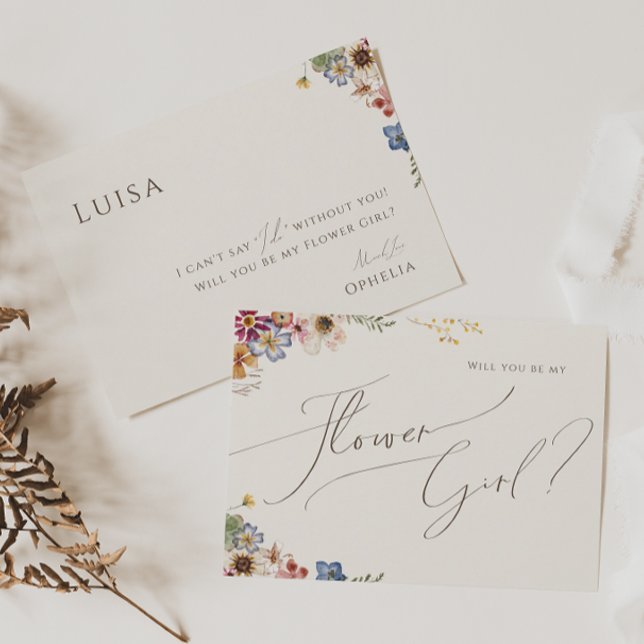 Jardin de fleurs sauvages Boho | Carte de fillette (Créateur téléchargé)