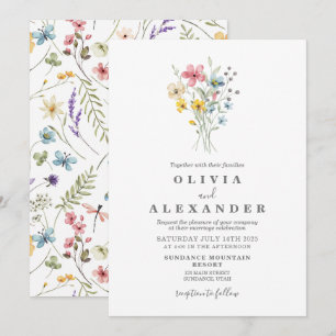Jardin de fleurs sauvages invitation florale