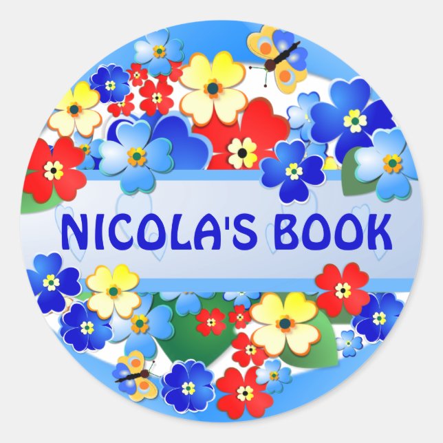 Jardin de fleurs ~ Sticker de nom (Devant)
