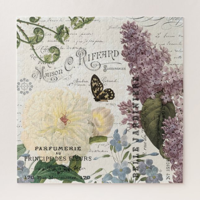 Jardin de fleurs vintage moderne puzzle (Vertical)