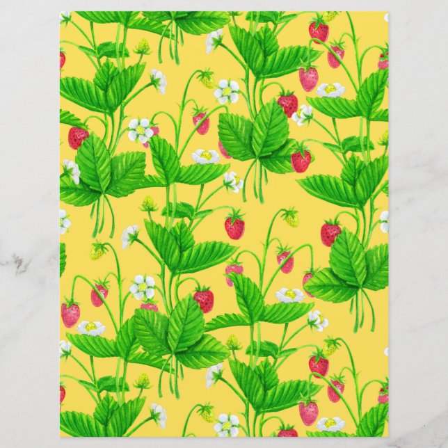 Jardin de fraise sur jaune (Devant)