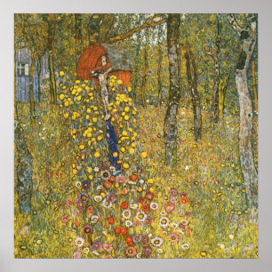 Jardin de la ferme de Klimt avec affiche de Crucif
