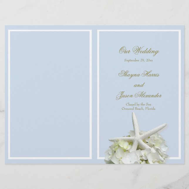 Jardin de mer Programme de mariage Starfish Couver (Devant)