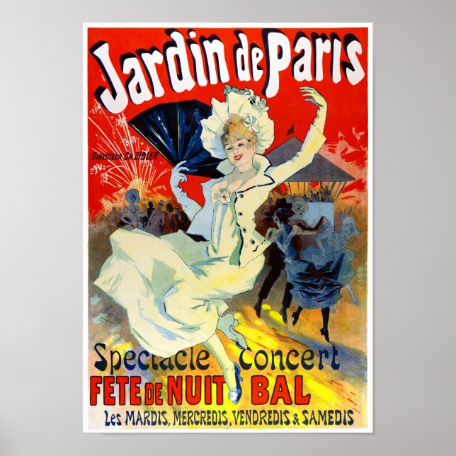 Jardin de Paris France Poster vintage restauré (Devant)