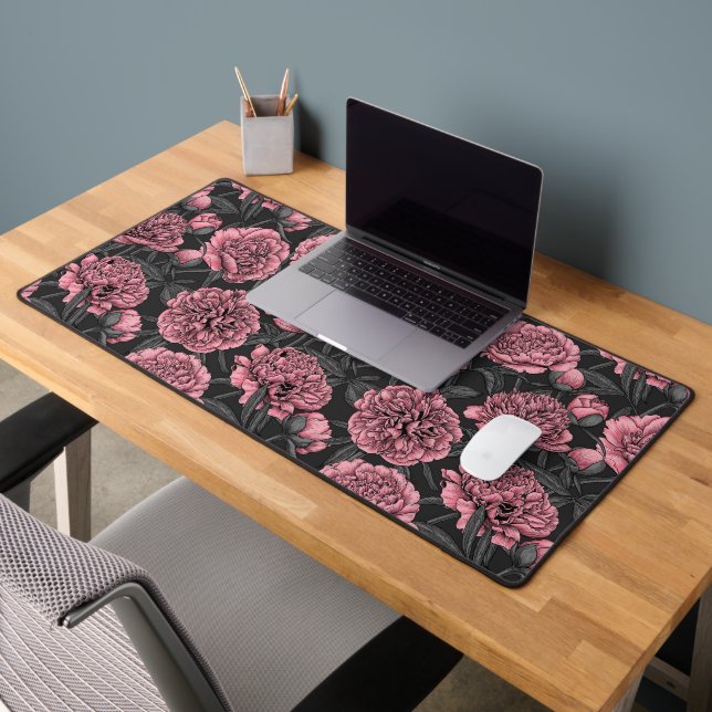 Jardin de pivoine nocturne rose et gris (Bureau 2)