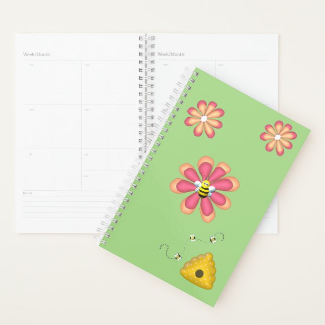 Jardin de printemps avec abeilles et fleurs (Devant avec enveloppe)