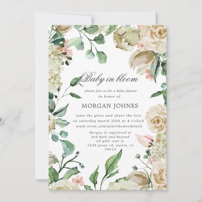 jardin de printemps virtuel Shower Invitation (Devant)