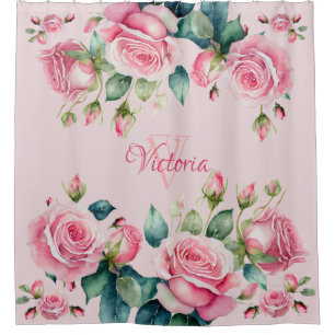 Jardin de roses fantaisiste : Rideau de douche ros