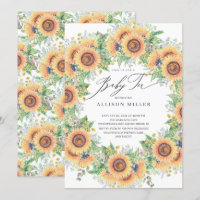 Jardin de tournesol Floral Baby Tea Invitation