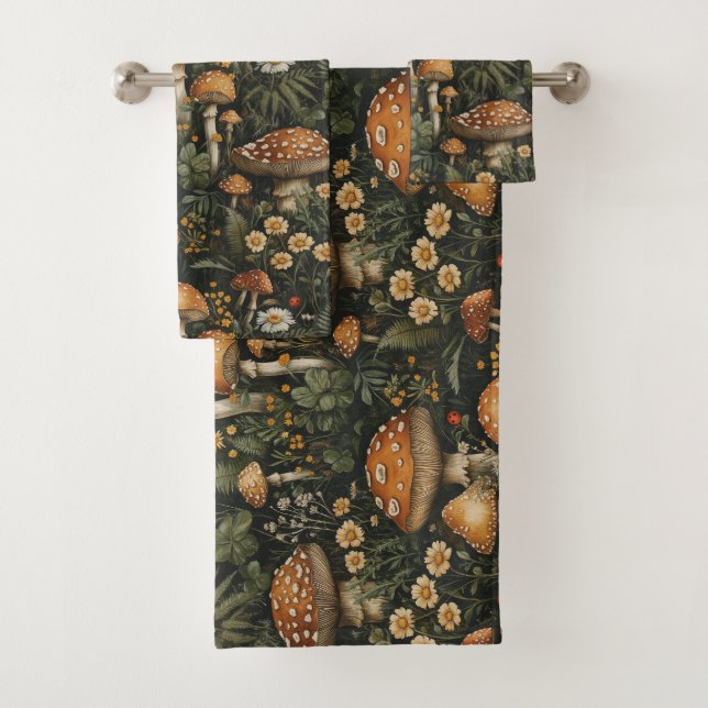 Jardin des champignons vintages Motif sans couture (En situation)