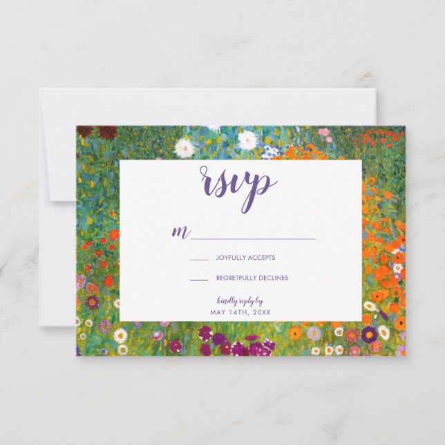 Jardin des fleurs de Gustav Klimt Floral RSVP (Devant)