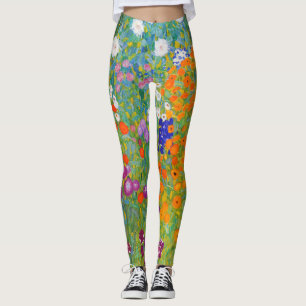 Jardin des fleurs par Gustav Klimt Leggings