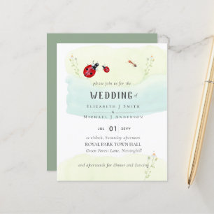 Jardin des insectes Joli Faire-part de mariage aqu
