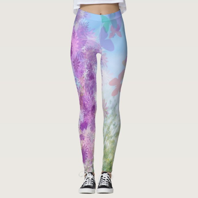 Jardin des papillons Leggings pour femmes (Devant)